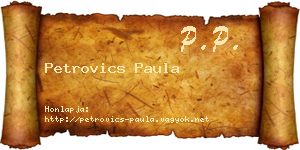 Petrovics Paula névjegykártya
